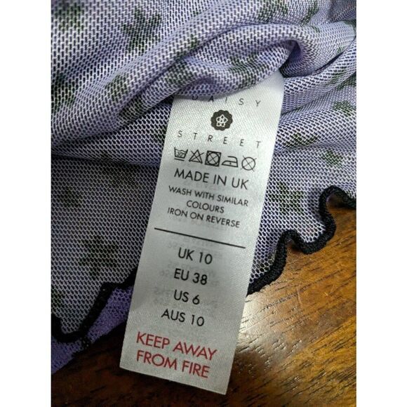 NWT Daisy Street Purple Floral Sheer Mesh Crop Top - Picture 7 of 10